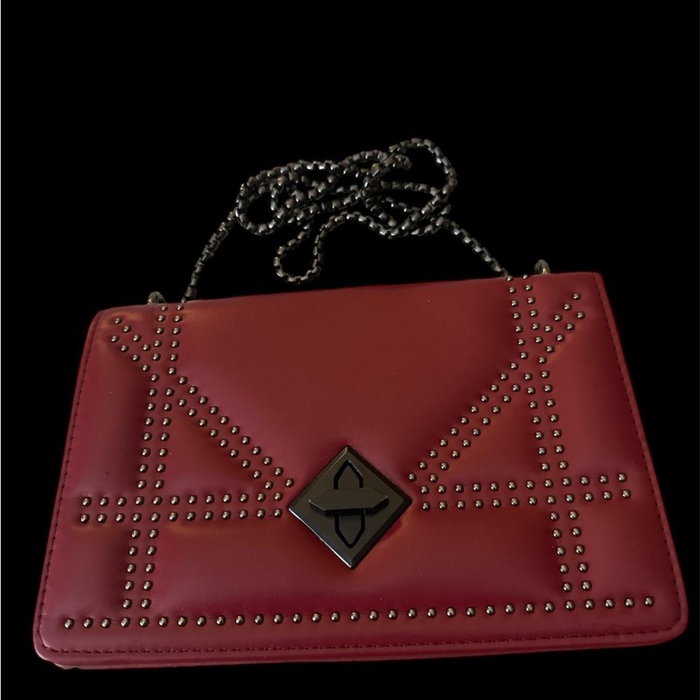 Studded Red Crossbody Bag